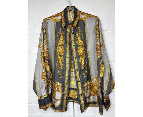 A VINTAGE VERSACE LADIES SILK SHIRTSize 42Provenance: Property of Kathryn Samuel, Telegraph Fashion Editor, who nurtured youn