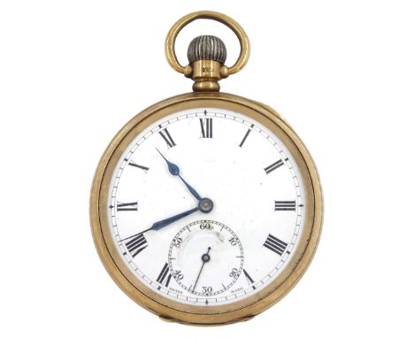 Early 20th century 9ct gold open face keyless lever presentation pocket watch, inner cover inscribed 'Presented to Sgt. H. Je