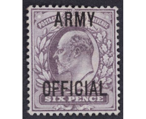 GB SG O50 1902 - KEVII Army official 6dlilac&nbsp; mint, unchecked, light gum crease, cat £175.