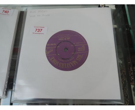 Elvis Presley, His Masters Voice Purple Label Gold Print (replaceable centre) Love Me Tender    -POP 253 