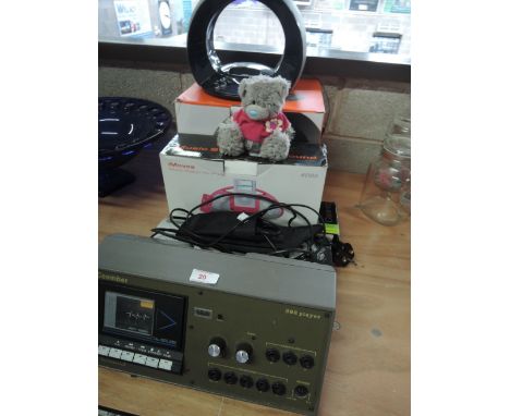Two iPod docking station, curling tongs and Coomber 392 cassette recorder and mixer