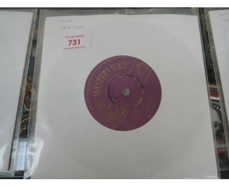 Elvis Presley, His Masters Voice Purple Label Gold Print (replaceable centre) Blue Moon   -   POP 272 