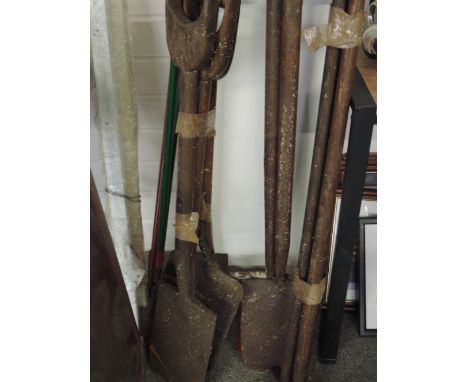 A large selection of vintage garden tools