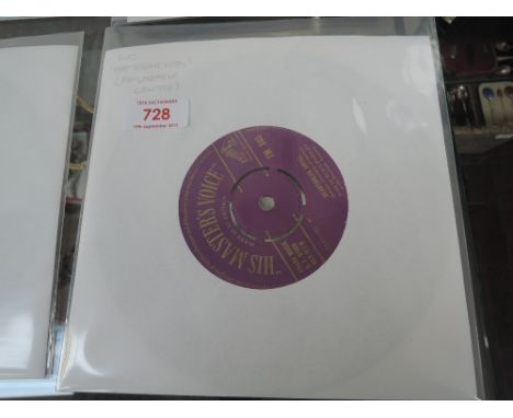 Elvis Presley, His Masters Voice Purple Label Gold Print (replaceable centre) Heartbreak Hotel  - 7M385 