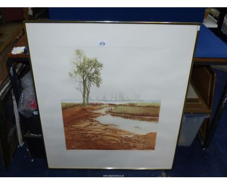 A large framed Limited Edition Print (78/150) titled 'Fenlands', signed lower right 'Claire Brown', with a Christie's Contemp