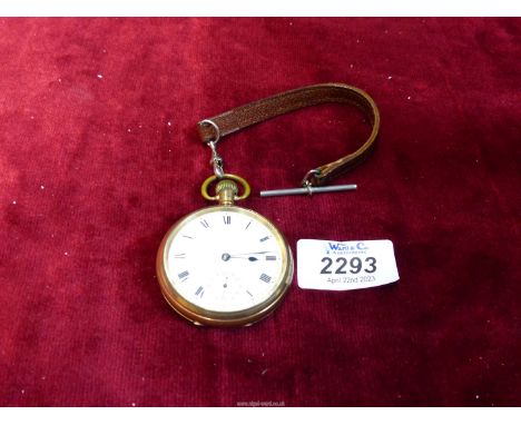 A Star Dennison pocket watch by Watch Case Co, no: S60149, having white enamel face.