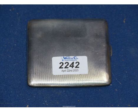 A Silver engine machined Cigarette case, Birmingham 1939, maker Frederick Field.  