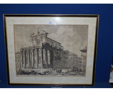 Giovanni Battista Piranesi (1720-1778): A View of the Temple of Antinous and Faustina from the first Paris edition of the "Vi