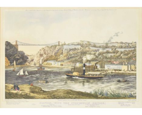 Clifton, With The Suspension Bridge, limited edition print of an original lithograph by Newman &amp; Co. 429/600, reproduced 