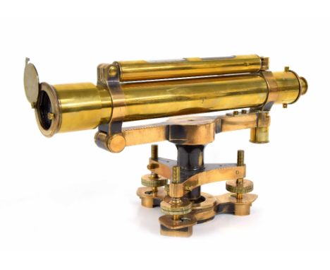 Early 20th century brass surveyors level by J Halden &amp; Co. Manchester and London, further stamped T to barrel