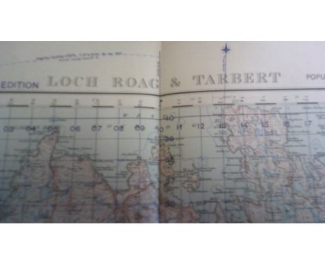 Map-Scotland - Loch Roag + Tarbert-War Office Edition, sheet 13, ordnance survey map, published 1950, folded - slight rip on 