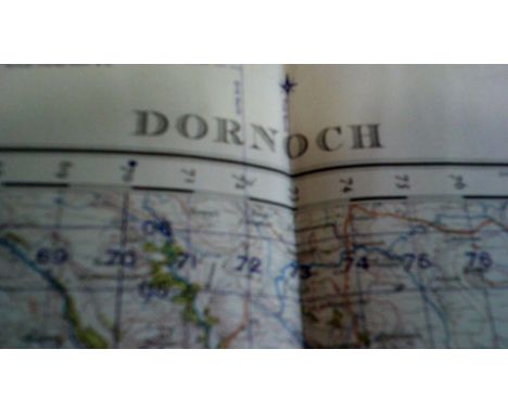 Map-Scotland-Dornoch-War Office Edition-ordnance survey map-folded-published 1949 sheet 21-good condition