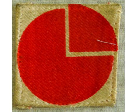 British WWII Insignia 4th infantry 2nd Pattern cloth patch, printed type, red on white 
