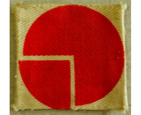British WWII Insignia 4th infantry 2nd Pattern cloth patch, printed type, red on white 