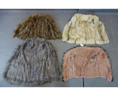 Four vintage fur gilets to include 2 by Jayley and 1 by Ross Furries LTD 