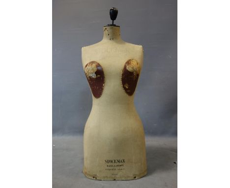 A vintage Stockman mannequin, stenciled 'STOCKMAN PARIS-LONDON - BREVETTE S.G.D.G. and numbered 50391, H.89cm 