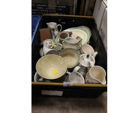 A QUANTITY OF ASSORTED CERAMICS TO INC COPELAND SPODE ETC