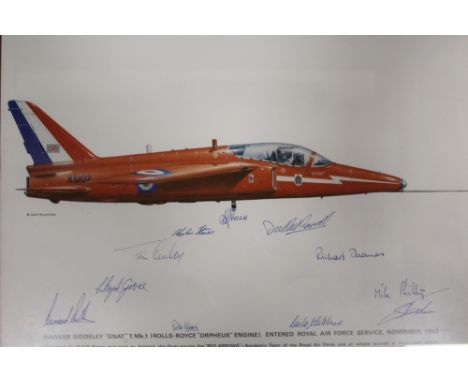 A SIGNED RED ARROWS PRINT TOGETHER WITH TWO OTHERS