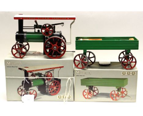 Mamod: A boxed Mamod Steam Tractor, TE1a, together with a boxed Mamod Open Wagon. (2)
