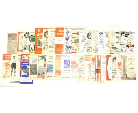 Derby County Memorabilia: A good collection of late 1940's and 1950's Derby County away programmes, varying conditions, inclu
