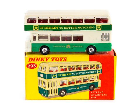 Dinky: A boxed Dinky Toys, 293, Leyland Atlantean Bus, in green and white, 'BP is the key to better motoring', good condition