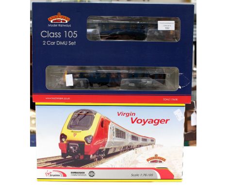 Bachmann: A boxed Class 105 Two Car DMU BR Blue with Yellow Ends, 31-325, together with a boxed Class 220 Virgin Voyager (Non