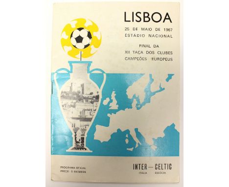 European Cup Programme: Inter Milan v. Celtic, European Cup Final programme, dated 25th May 1967, played at Estadio Nacional,