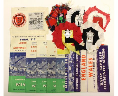 Football Memorabilia: A collection of football memorabilia to comprise: England v. Scotland, Schools' International, 21/4/195