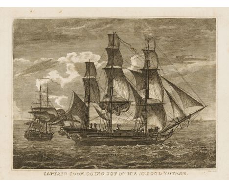 Voyages.- Cook  (Captain James) Voyages Round the World, additional engraved title and portrait frontispiece, both frayed wit