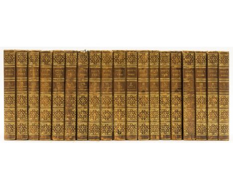 NO RESERVE Swift (Jonathan) The Works of ..., 19 vol., second edition, engraved portrait frontispiece, occasional faint water