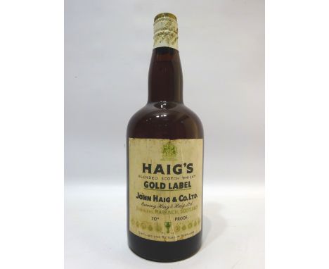 Haig's blended Scotch Whisky, Gold Label, John Haig & Co. Ltd. distillers Markinch, with spring cap, 70 proof, no contents gi