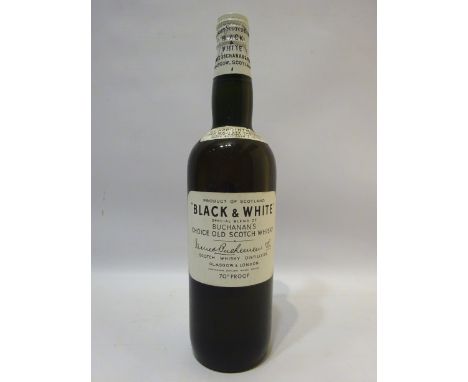 'Black & White' special blend of Buchanan's choice old Scotch  Whisky, with snap top, 70 proof, no contents given, 1 bottle  