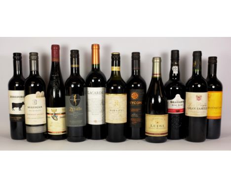 Graham's fine Ruby Port (1) & 10 bottles of various post-2000 red wines, 11 bottles    Condition Report   Click here for furt
