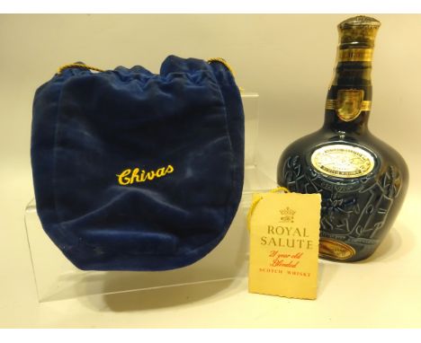 Royal Salute blended Scotch Whisky, 21 years old, blended & bottled by Chivas Brothers with swing label, in blue Spode flagon