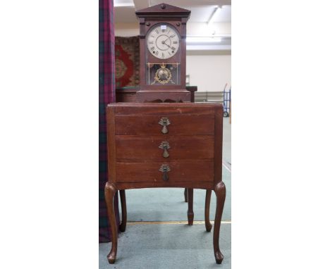 A lot comprising three drawer fall front drawer music chest, 69cm high x 51cm wide x 37cm deep and a mahogany cased Austrian 