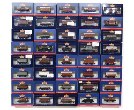 Bachmann Branch-Line 00-gauge railway goods wagons, boxed, to include 37-158A 8 Plank Fixed End Wagon BR Grey, 38-180A 12 Ton