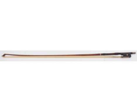 A white metal mounted violin bow 59 grams&nbsp; Condition Report:Available upon request