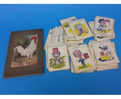 A copy of 'Fortunes From Eggs' and a collection of Cow and Gate cards