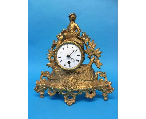 A French gilt mantle clock