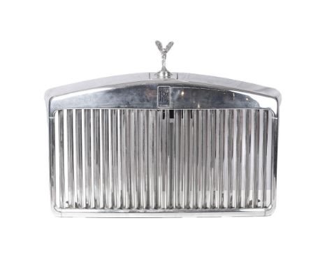 A Rolls-Royce Silver Seraph radiator grill. Produced from 1998 - 2002. Spirit of Ecstasy mascot moves up and down as it shoul