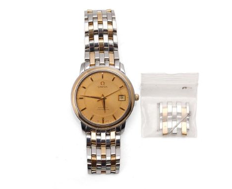 Omega De Ville automatic chronometer wristwatch, bi-metal bracelet, with spare links, 36mm.  In good condition, timing / move