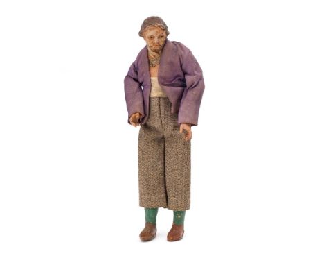 Italian composite creche style doll of Jesus. Height 23cm.  In good vintage condition with some light wear commensurate with 