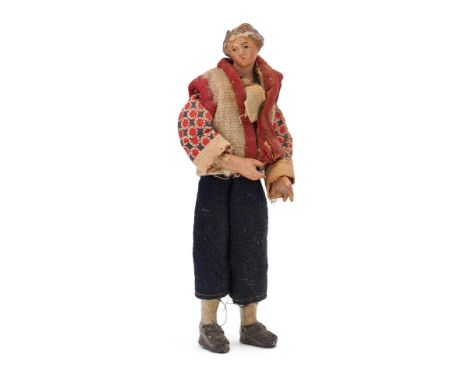 Italian composite creche style doll of religious figure. Height. 16.5cm.  In good vintage condition with some light wear comm