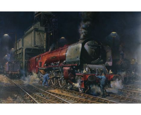 Railways related: Terence Cuneo (1907-1996) 'Duchess of Hamilton', signed and numbered 407/850 (lower margin), coloured print
