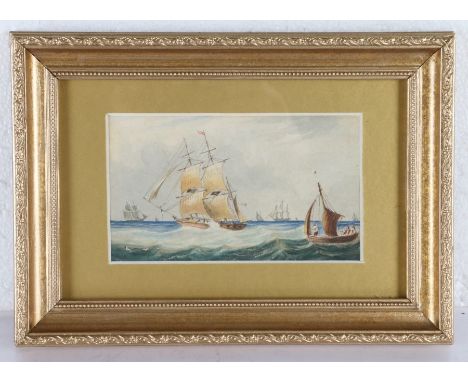 Mary Eaton (19th Century), Seascape, signed and dated 1834 to reverse, watercolour, 9 x 16cm
