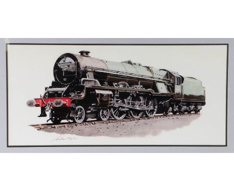 Jonathan Clay (20th Century), 'Princess Anne' train portrait, signed and dated 2011 (lower left), gouache, 32 x 69cm (12.5 x 
