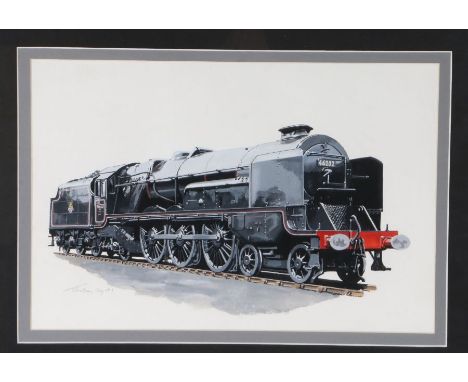 Jonathan Clay (20th Century), '46202 BR Black' train portrait, signed and dated 2011 (lower left), gouache, 28 x 40cm (11 x 1