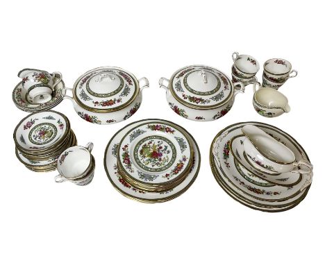 Paragon Tree of Kashmir part dinner service, to include two covered tureens, seven dinner plates, tea cups, saucers etc   