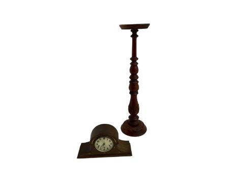 Plant stand and  Edwardian Westminster chiming mantel clock