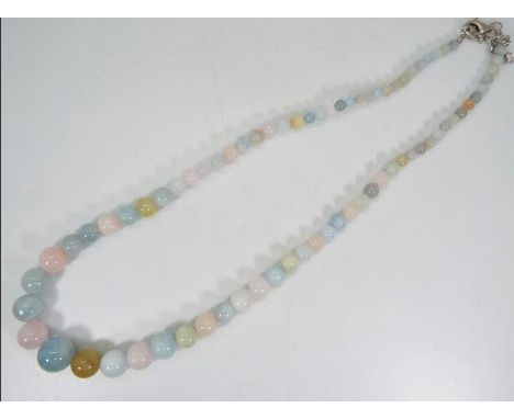 A 195.70 ct Natural Burmese Type A Multi-colour Jade Necklace set with silver issued in a limited edition 1 of 246, size of s